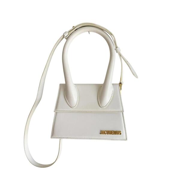 JACQUEMUS The Chiquito Soft  White Leather Handbag / Shoulder Bag - Picture 1 of 13